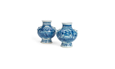 Chinese blue and white Kangxi vases
