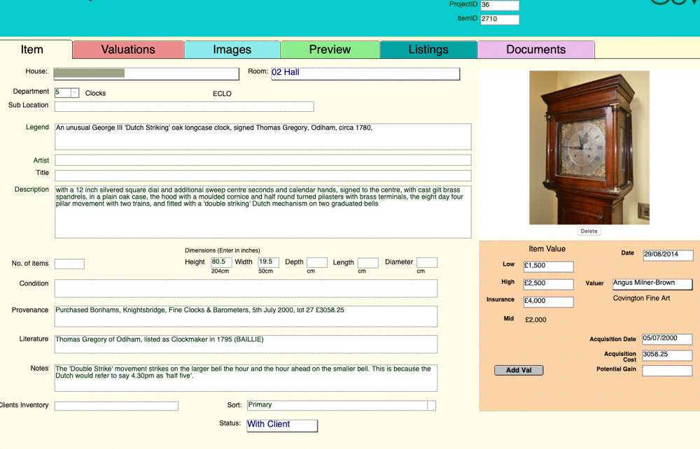 Avido Art database system