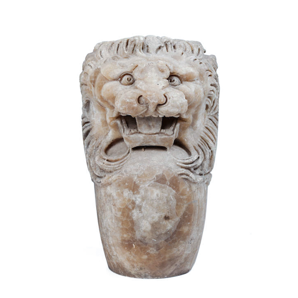 Roman Lion head carved stone